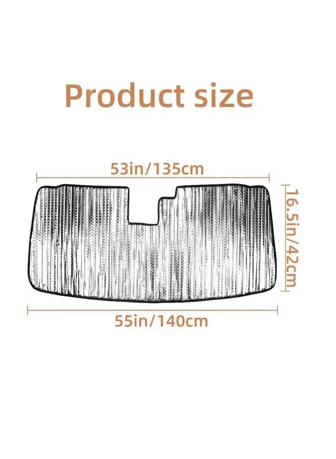 Silvery Bronco Off Road Windshield Sunshade Reflective Insulated Full Coverage 2021 2025 Models - Image 2